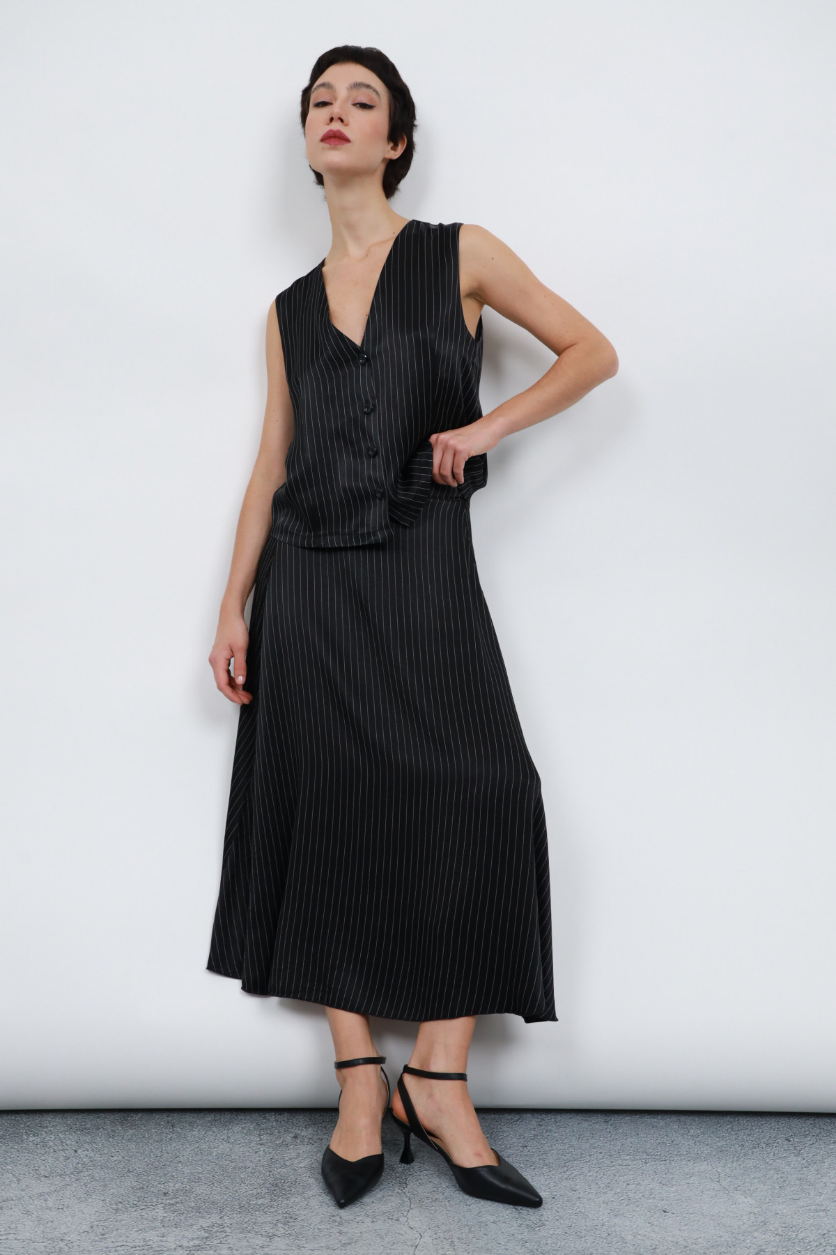 Pinstripe Skirt
