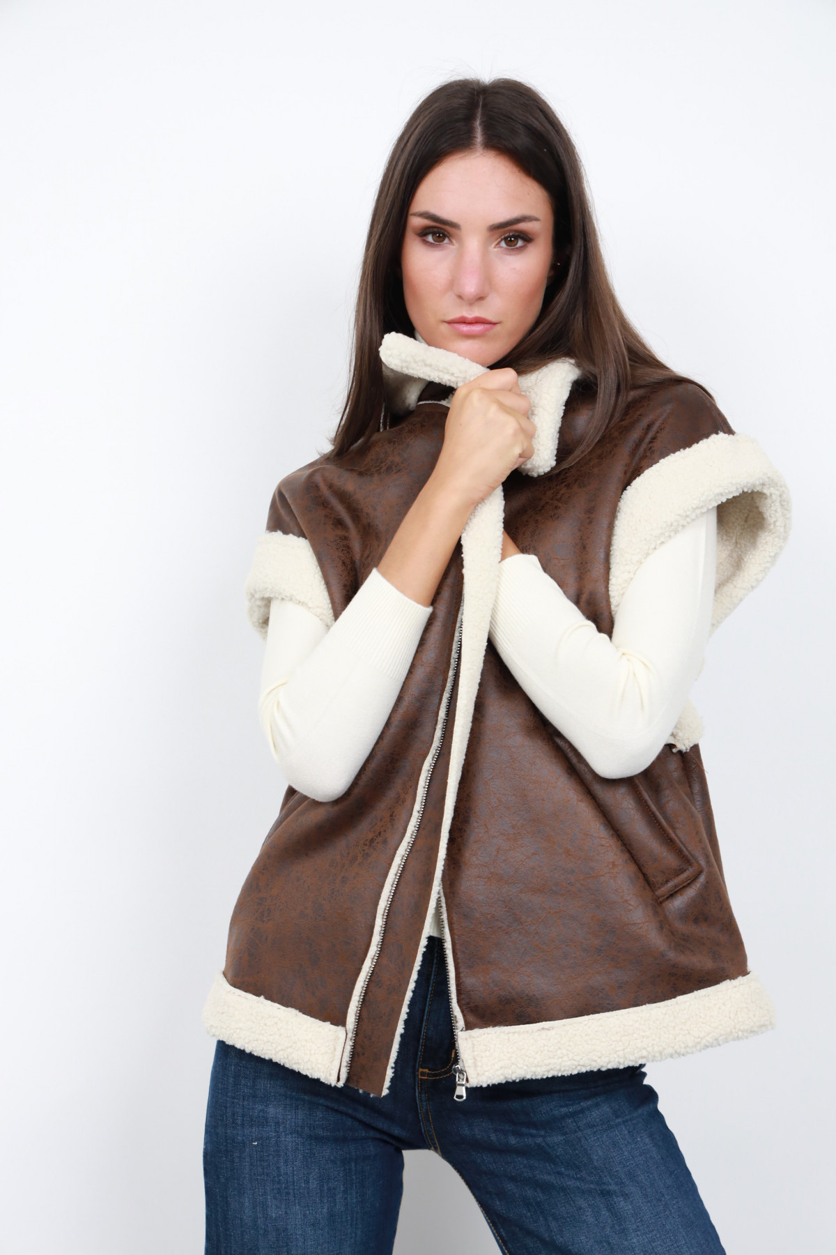 Eco sheepskin vest