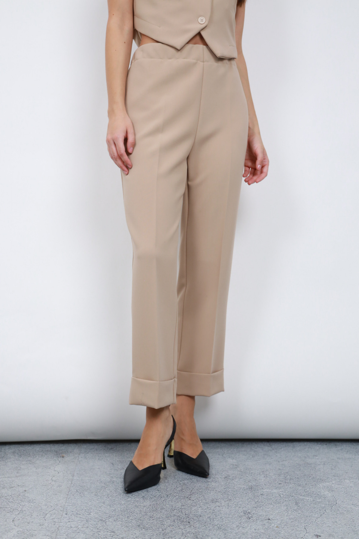 Pantaloni Con Risvolto