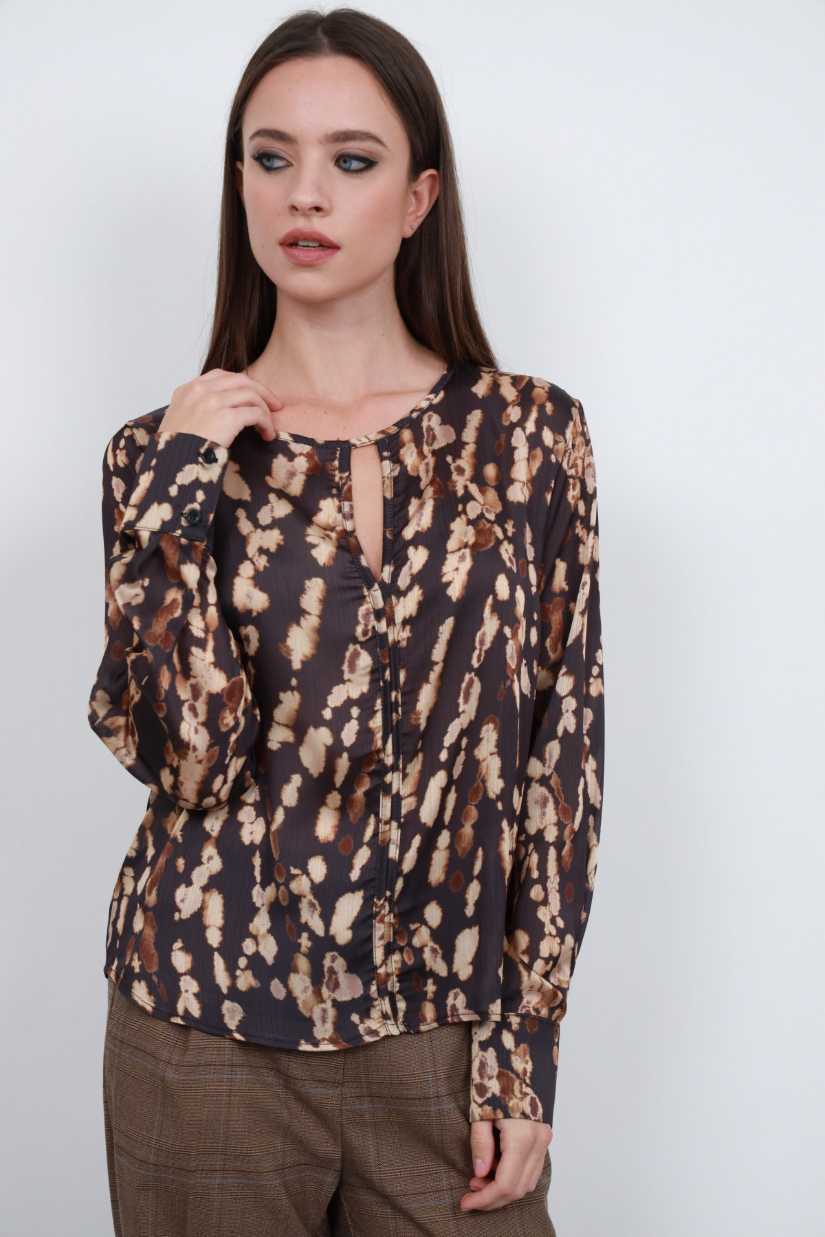 Gemusterte Bluse
