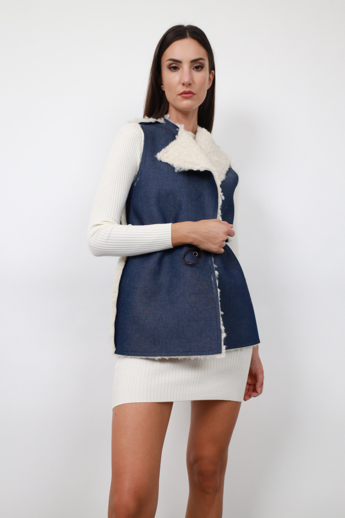 Gilet In Eco Pelliccia