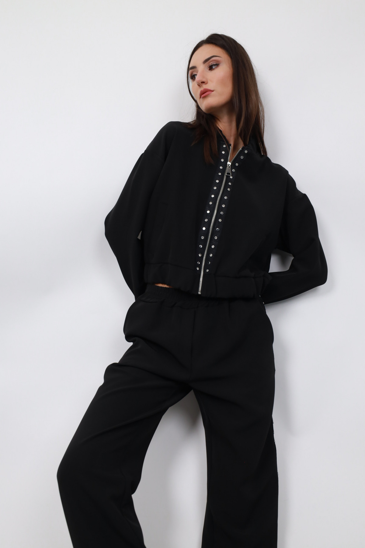 Studded bomber jacket