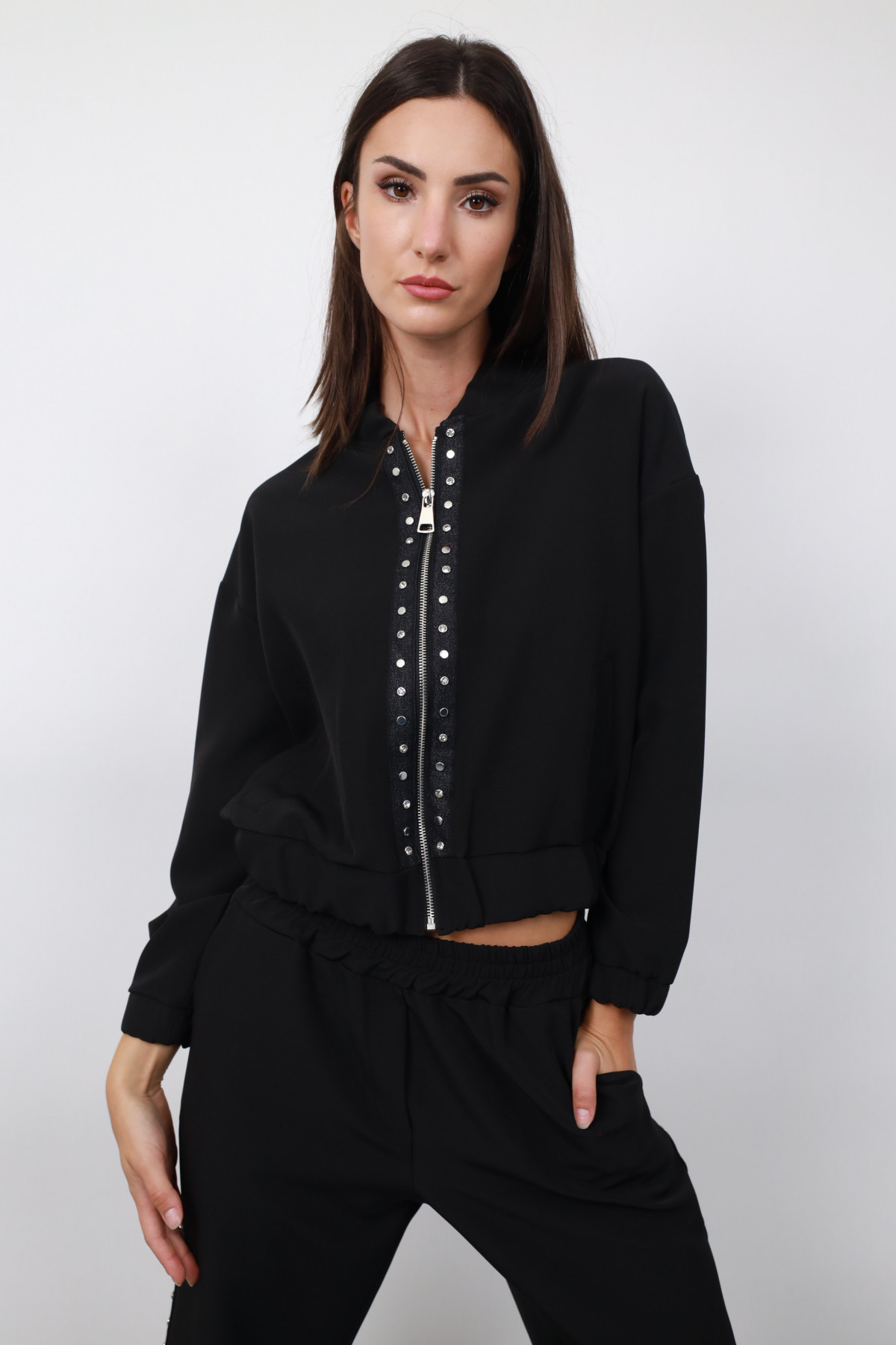 Studded bomber jacket