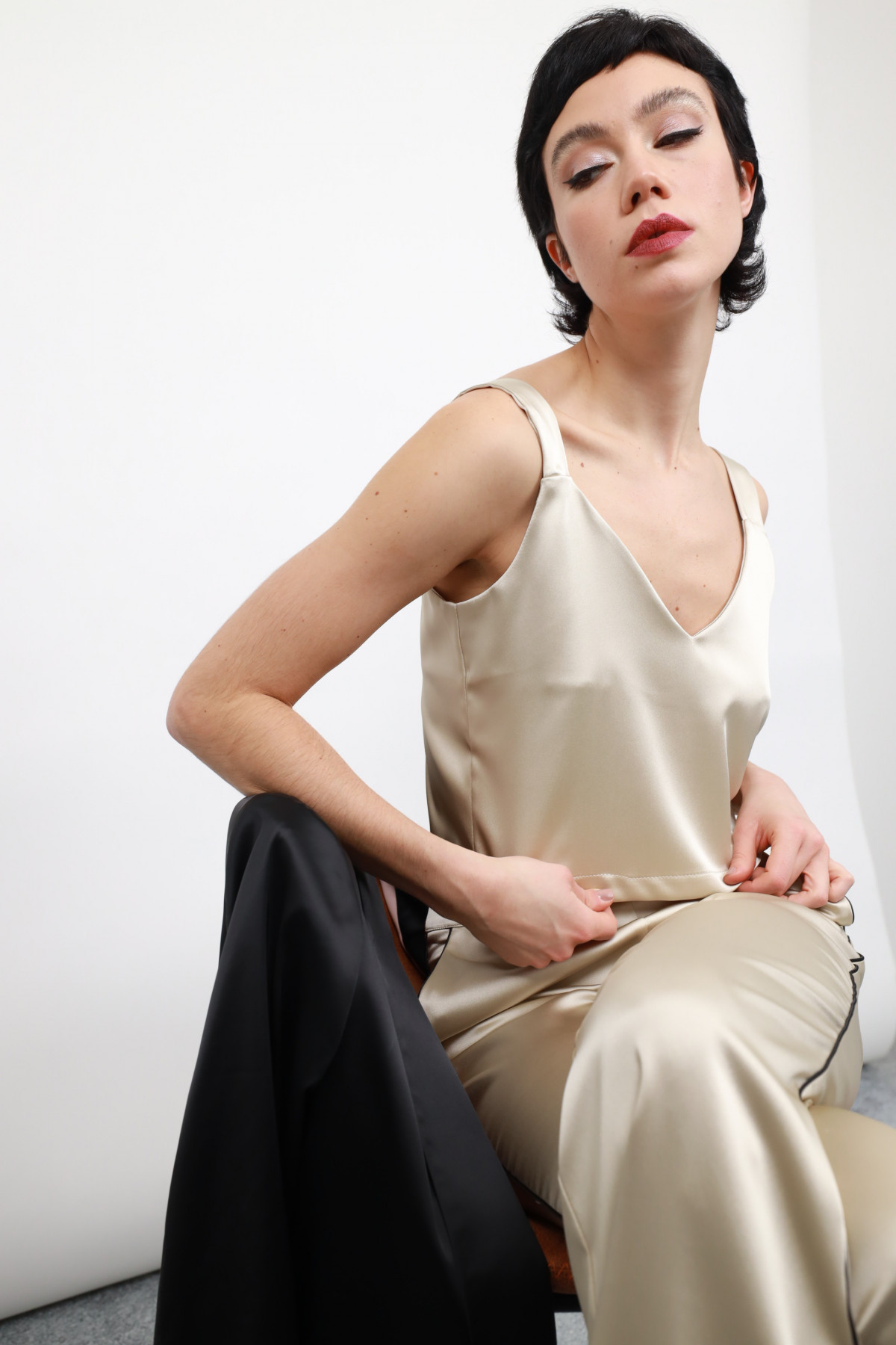 Satin Effect Cropped Top