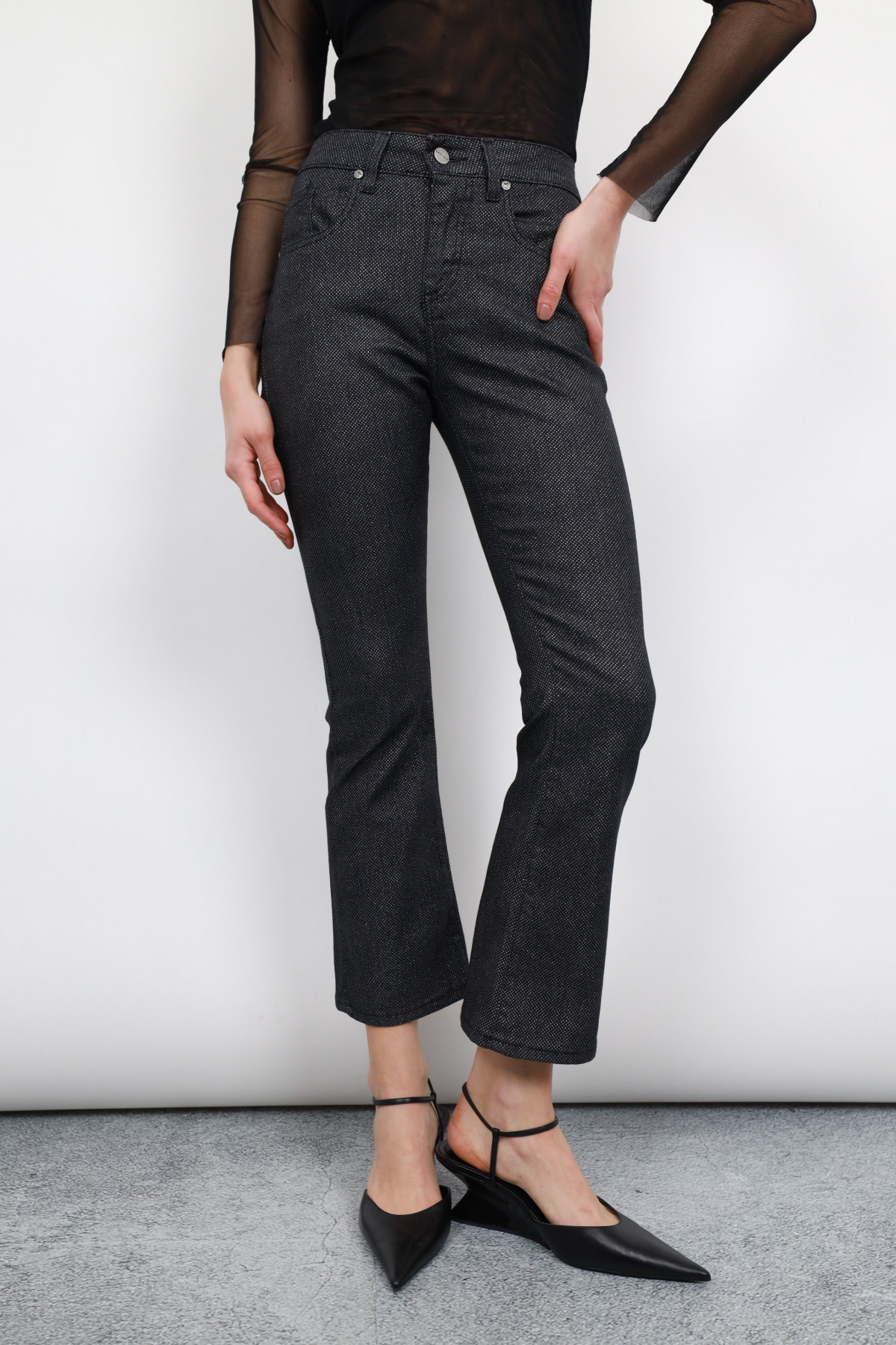 Black Denim Lurex Texture