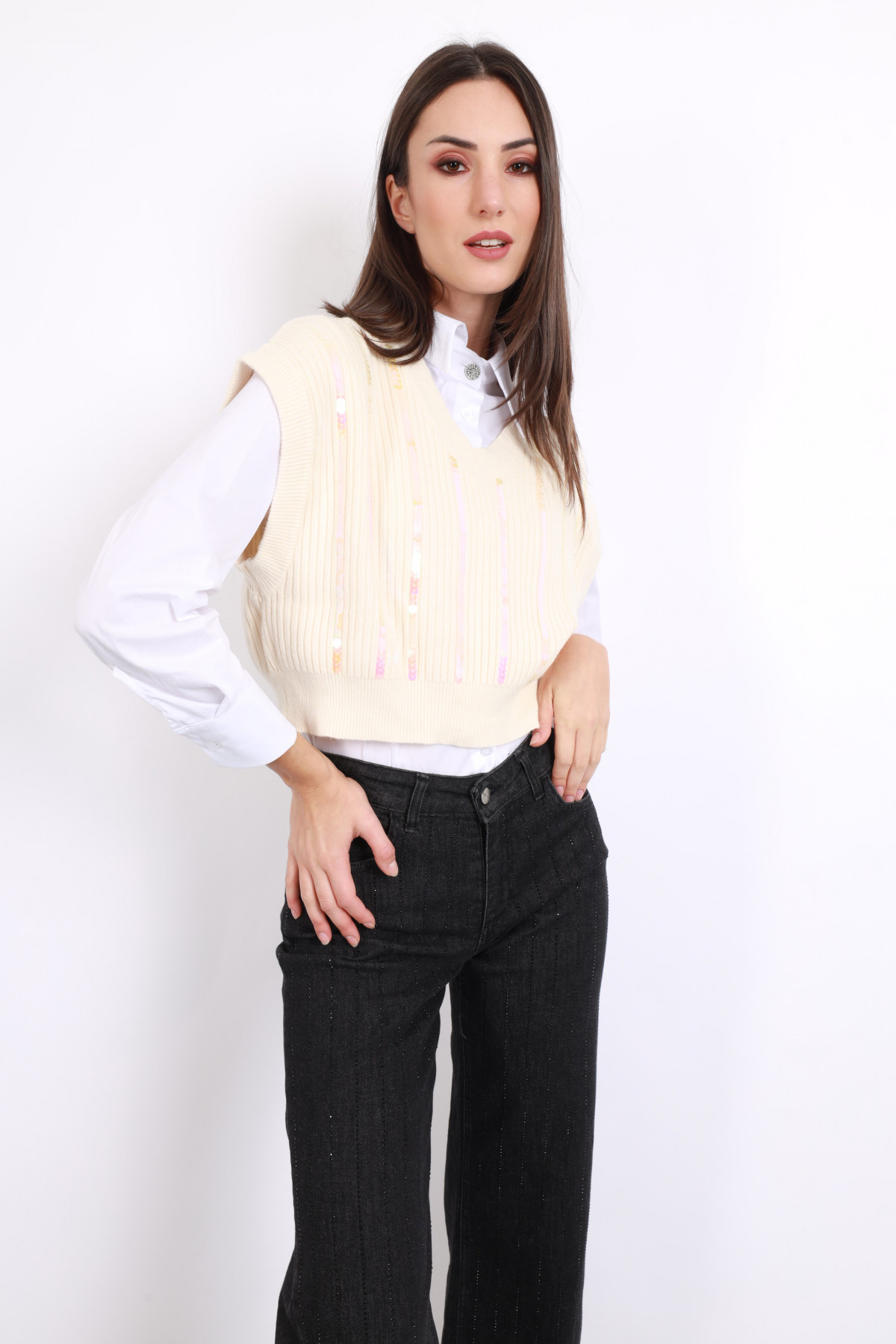 Sequined vest