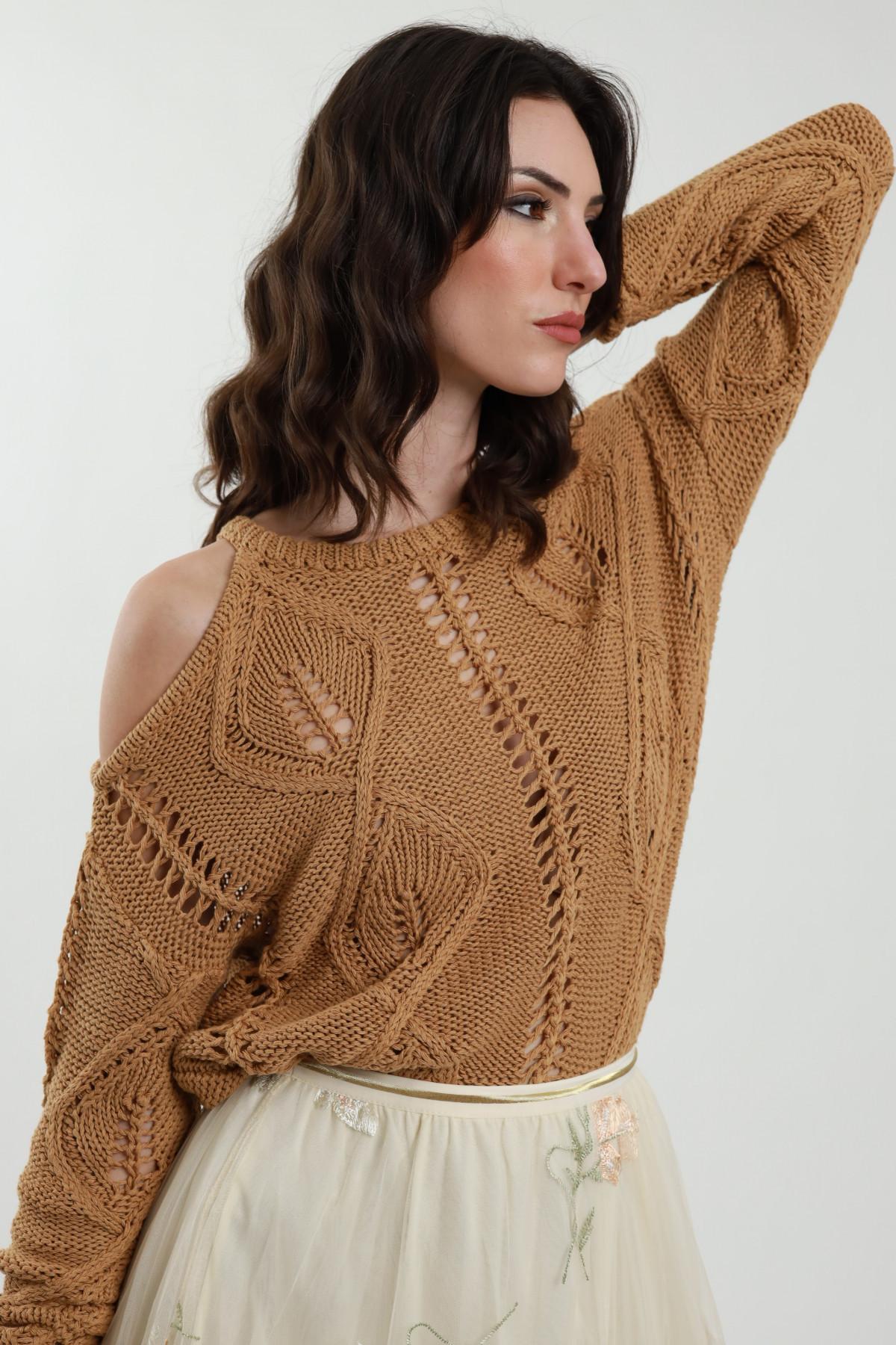 Cut Out Perforated Sweater