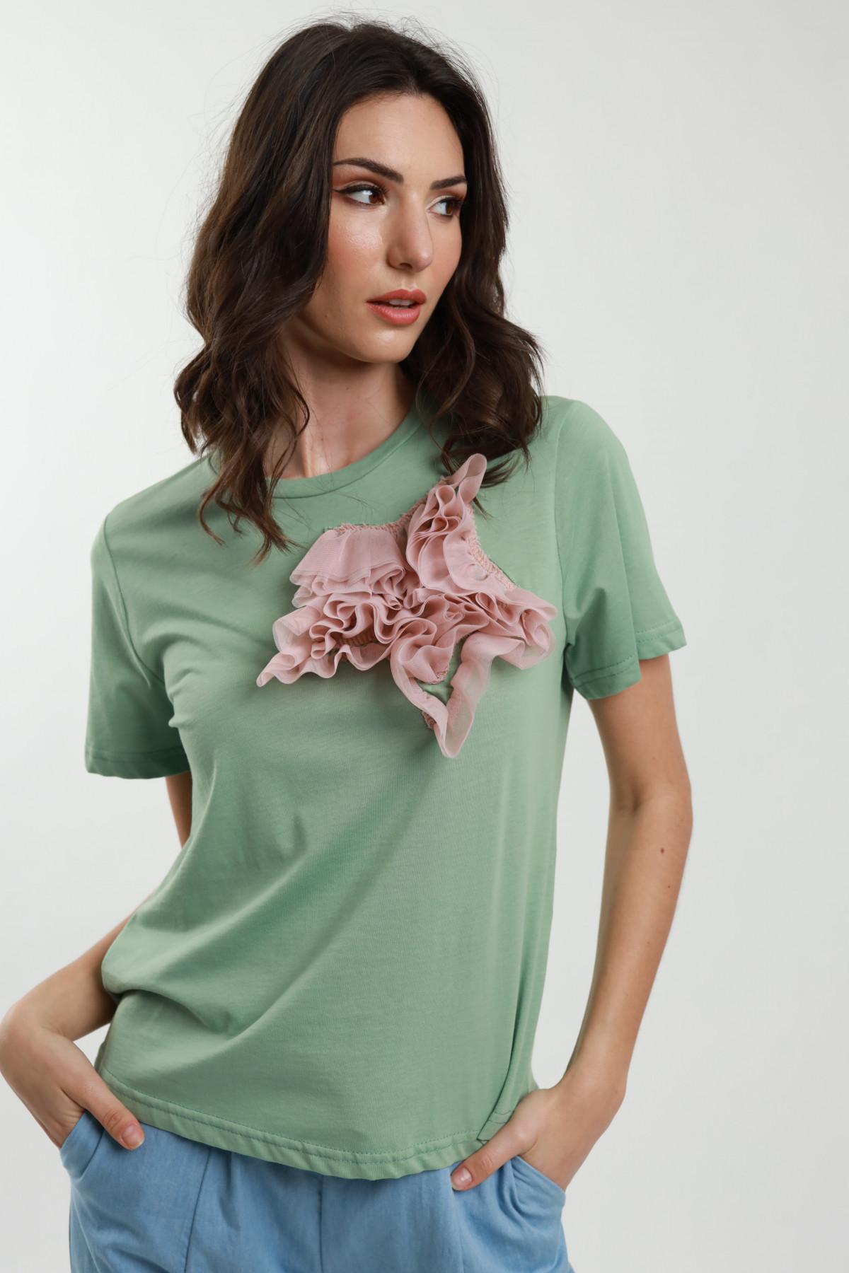 T-Shirt With Tulle
