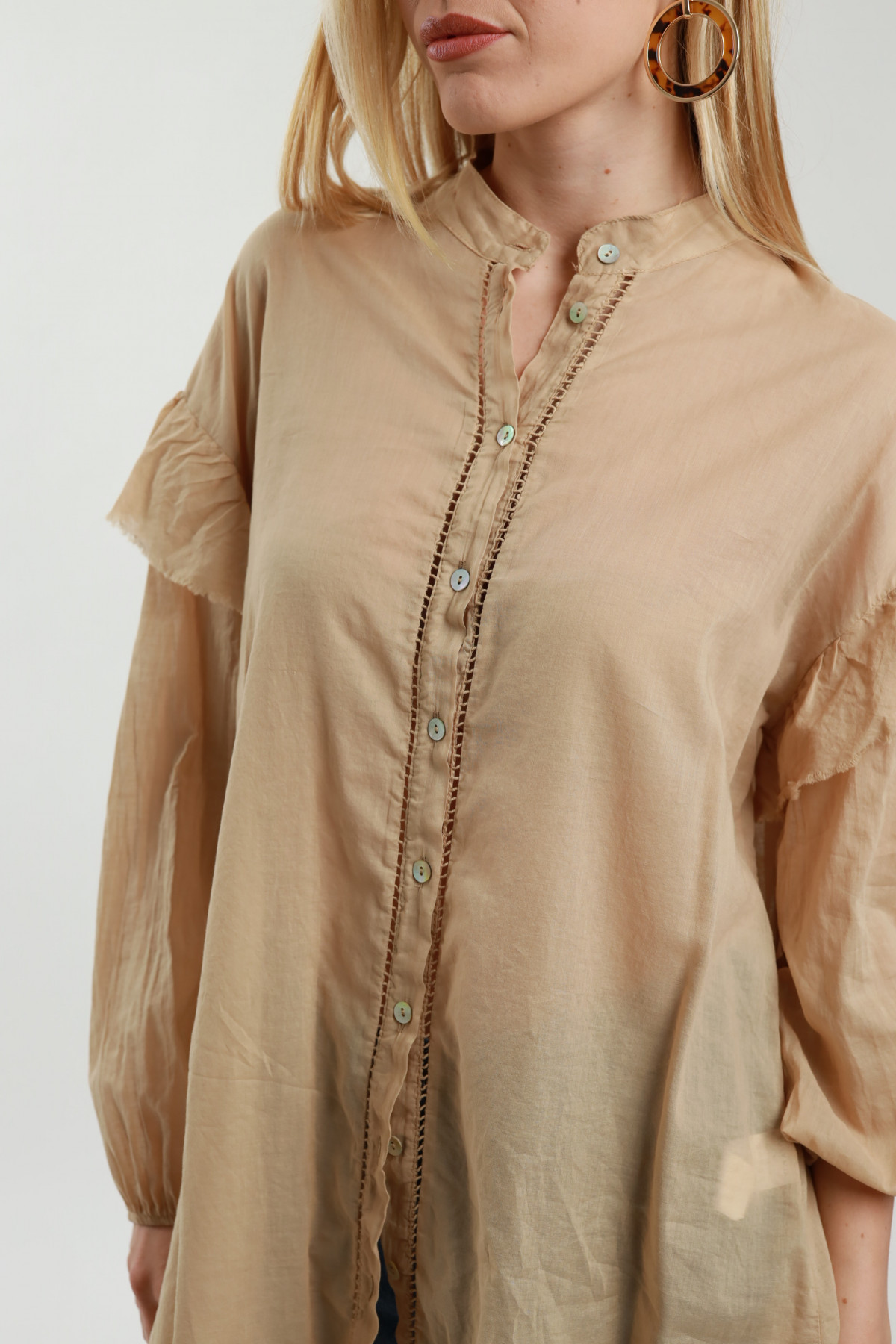 Shirt With Rouches