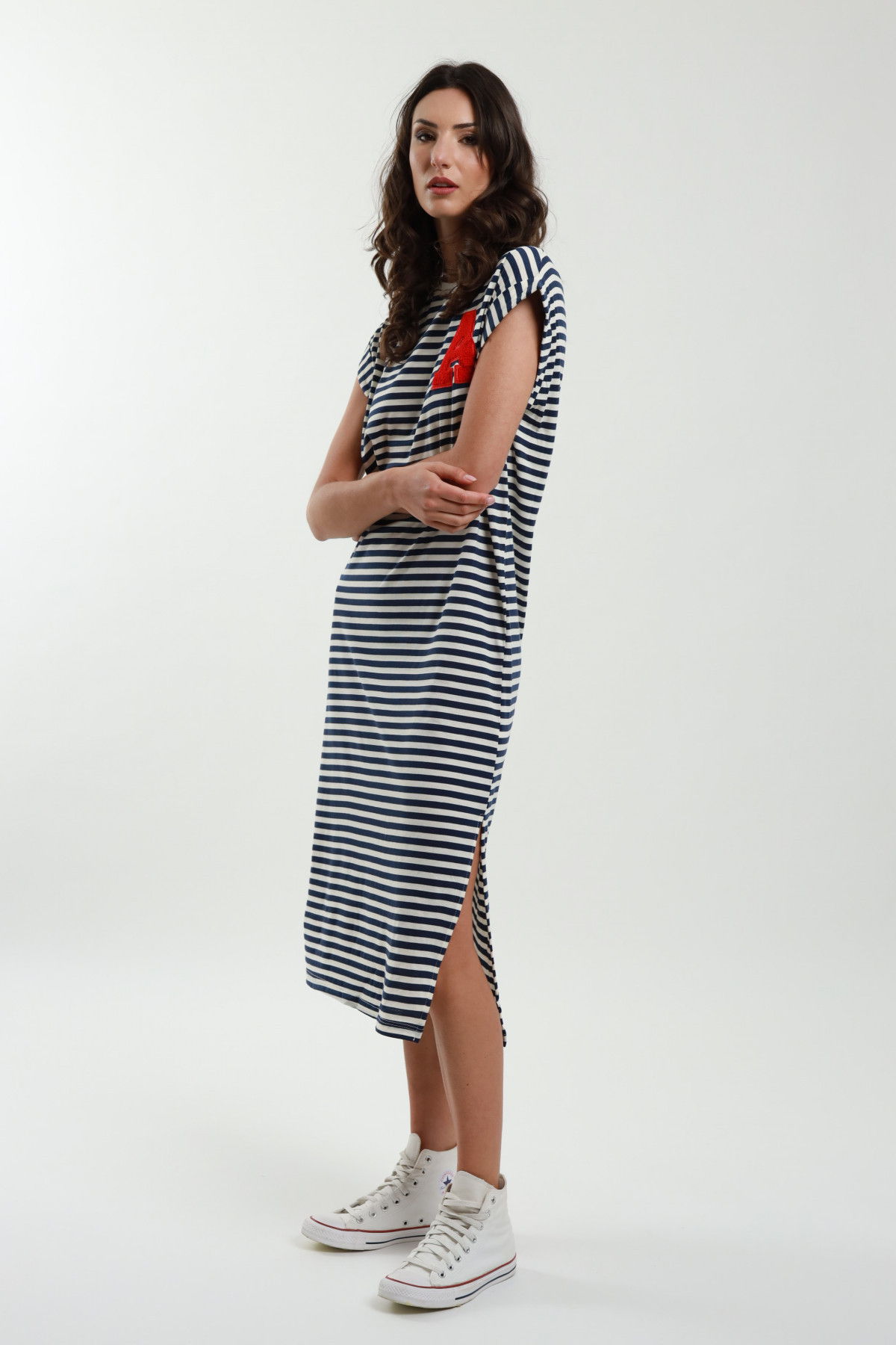 Striped Dress With Patch