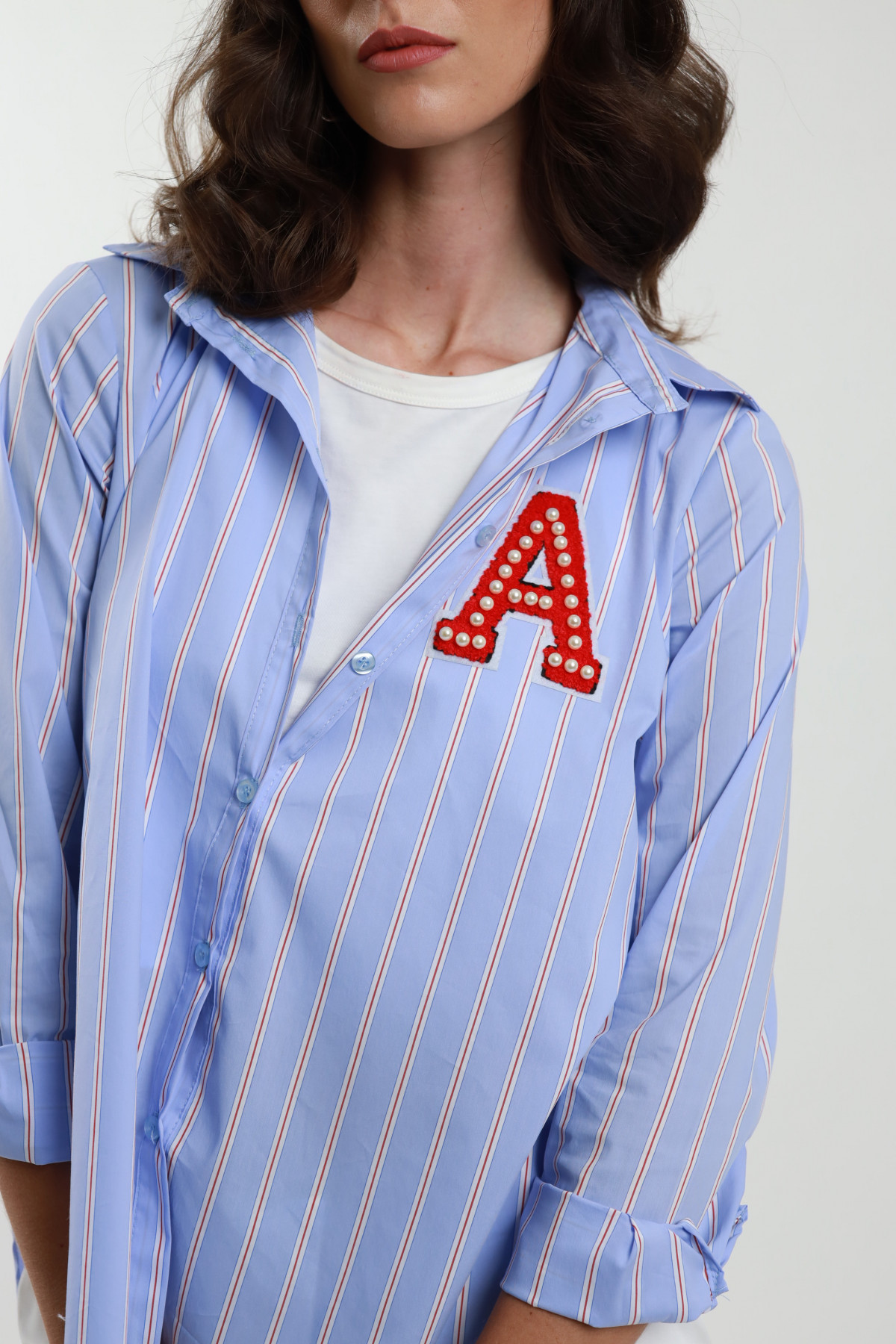 Pinstripe Shirt With Patch